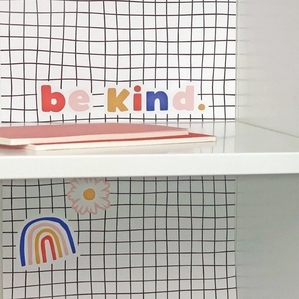 Paper Riot Co. Magnetic Locker Wallpaper‎ Grid Design Be Kind 2 Sheets 12